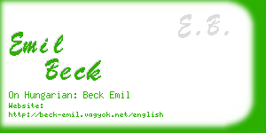 emil beck business card